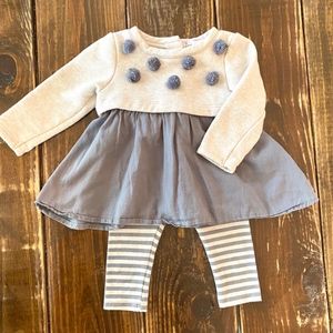 Baby girl Pom Pom matching set 3-6 months